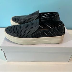 Steve Madden Black Perforated Slip On Sneaker